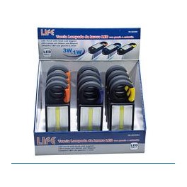 LAMPADA DA LAVORO LED COB 3W+1W 3XAA COLORI ARANCIO-GIALLO-BLU