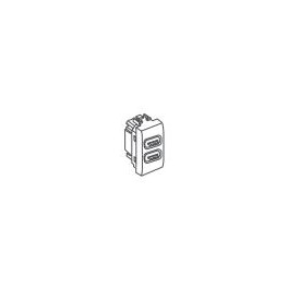 DOPPIA PRESA USB 2A T2 621N NERO