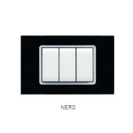 PLACCA VETRO ART 8004BL-2 4P NERO