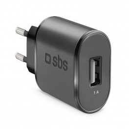 Caricabatterie da muro 5W 1 USB NERO Il caricatore da rete con presa USB facile da usare e che sta in una borsetta