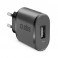 Caricabatterie da muro 5W 1 USB NERO Il caricatore da rete con presa USB facile da usare e che sta in una borsetta