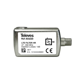 FILTRO LTE HR "F" 47...694MHz (C48) Filtri LTE/5G ad alto taglio contro le interferenze a partire dal canale 48. Su formato ad i