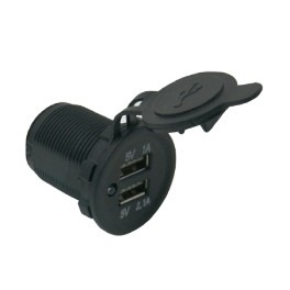 Doppia presa usb da pannello 2.1a + 1a Corpo struttura	Nylon   Corpo cover	PVC    Tensione ingr.	12-24 V Uscita 5V	2.1 + 1 A  Mo