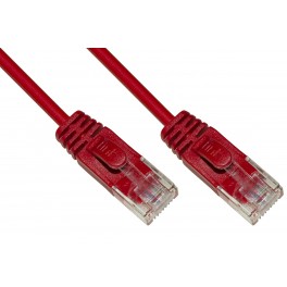 CAVO RETE CAT. 6 NON SCHERMATO ROSSO 3MT CAVO RETE CATEGORIA 6 NON SCHERMATO UTP COLORE ROSSO HALOGENFREE MT 3 SLIM