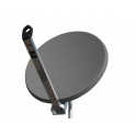 Parabola offset Ø 65 cm in alluminio, completa di supporto fisso AZ/EL,  grigia PO 65 G/G