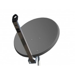 Parabola offset Ø 65 cm in alluminio, completa di supporto fisso AZ/EL,  grigia PO 65 G/G