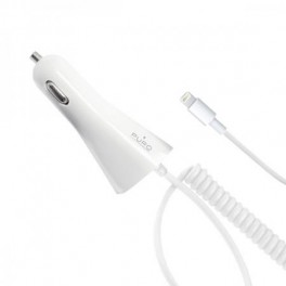 Puro Carica Batteria Da Auto Apple Lightning 1a Mfi Bianco