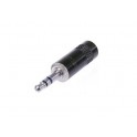 SPINA 3,5 STEREO VOLANTE NEUTRICK Jack 3,5 stereo a 3 poli con corpo in metello nero per cavi con diametro esterno 4 mm.