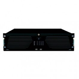 NVR per telecamere IP fino 12MP, 128 canali. Prestazioni: 12MP@25fps real time. Compressione video: H.265 - H.264. Porte di rete