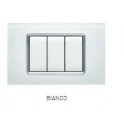PLACCA VETRO ART 8003BL-1 3P BIANCO