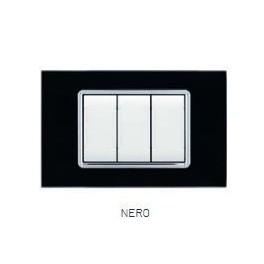 PLACCA VETRO ART 8004BL-2 4P NERO
