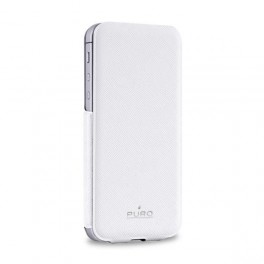 Puro Custodia Ultra Slim Con Flip Vert. Iphone 5 / 5s / SE Ecopelle Bianco