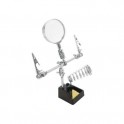 SUPP.TERZA MANO CON LENTE E PORTA SALDAT 608-391E - Supporto terza mano con lente e portasaldatore