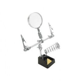 SUPP.TERZA MANO CON LENTE E PORTA SALDAT 608-391E - Supporto terza mano con lente e portasaldatore