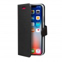Custodia a Libro con funzione stand e supporto in TPU per iPhone X / iPhone XS, colore Nero