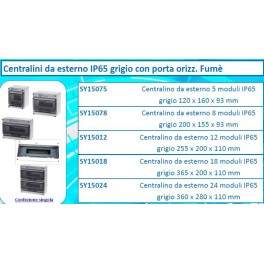 Centralino da esterno 5 moduli IP65 Centralino da esterno 5 moduli IP65 grigio 120 x 160 x 93 mm