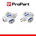 ADATTATORE  3PR 2P+T 10/16A BIPASSO SCHU CON INTERRUTTORE SPINA SCHUKO