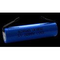 BATTERIA  LIR 18650 HFT ACCUMUL.Li-ion 2600mAh TERM.SALDARE           Altezza: 66±0.5mm Diametro: 18±0.5mm
