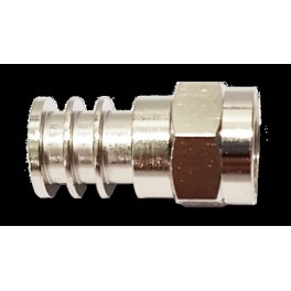 CONNETTORE F MASCHIO A CRIMPARE 5mm CONNETTORE F SPINA A CRIMPARE IN OTTONE NICHELATO PER CAVI Ø5mm