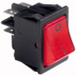 INTERRUTTORE  BIPOLARE  LUMINOSO ROSSO