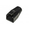 CONFEZIONE 100 COPRICONNETTORI 8MM CONFEZIONE 100 COPRICONNETTORI 8MM PER PLUG RJ45 8 POLI CAVO CAT 5E-6-7 NERO