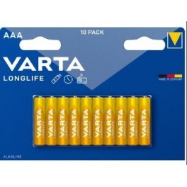 BATTERIE VARTA AAA BL.10PZ. ALK.LONGLIFE LR03/B10 4103 - PILE ALCALINE AAA MINISTILO VARTA LONGLIFE