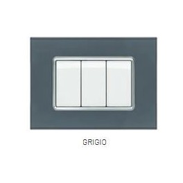 PLACCA VETRO JOY 5004BL-3 4P GRIGIO