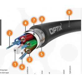 CAVO OPTIX ZKS-XOTKtsFf 2.5KN 12J 652D 2T6F FIBRA 12 FIBRE DA  ESTERNO  MONOMODALE