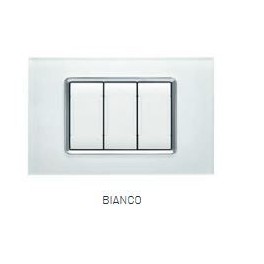 PLACCA VETRO ART 8003BL-1 3P BIANCO