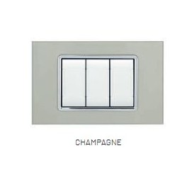 PLACCA VETRO ART 8004BL-4 4P CHAMPAGNE