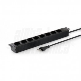 Multipresa da rack 19 8 uscite Universali-1.5m cavo spina 16A-nera-color box