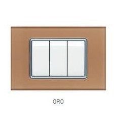 PLACCA VETRO GEM 6003BL-4 3P ORO