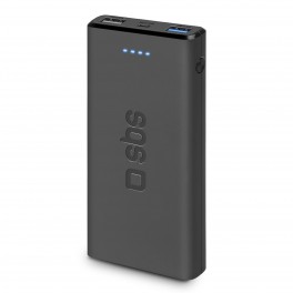 Power Bank 10.000 mAh 2 USB 2.1 A, colore nero