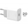 Carica batterie con porta usb C Fast Charger Power Delivery Mini Carica Batterie da Viaggio 1 USB-C, 20W Bianco