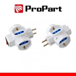 ADATTATORE  3PR 2P+T 10/16A BIPASSO SCHU CON INTERRUTTORE SPINA SCHUKO