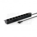 Multipresa da rack 19 8 uscite Universali-1.5m cavo spina 16A-nera-color box