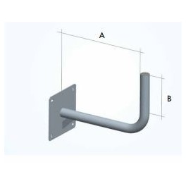 SUPPORTO A  MURO 90 GRADI  CM 28 X 17 piastra 250x250x4 mm zincatura a fuoco