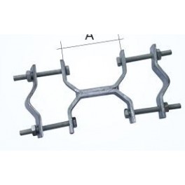 Giunto per pali da   25/60 per pali da ø 25 a ø 60 mm viti M8x70 mm