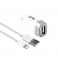 Puro Mini Carica Batterie Da Auto con cavo Lightning 1A MFI separato Compact, Bianco