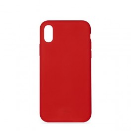 Puro Cover in Silicone Liquido con interno in microfibra per iPhone Xs Max 6.5" Rosso