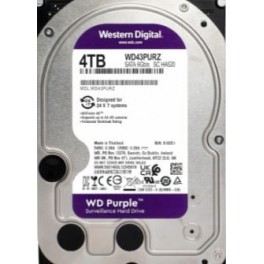 HARD DISK HD 4TB Interno 3,5" 5.4K 64MB HD 4 TBInterno 3,5" 5.4K 256MB WD PURPLE Videosorveglianza H24x7gg (WD43PURZ
