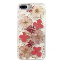Puro Cover PC + TPU "Glam - Hippie Chic" per iPhone 6/6s/7/8 Plus 5,5" con Fiori, Rosa