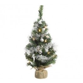 ALBERO DI NATALE 20 LUCI 60CM DEC.ARGENT