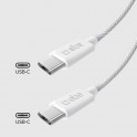 Cavo USB-C/USB-C 1,5mt in tessuto GRIGIO CON FERMACAVO