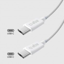 Cavo USB-C/USB-C 1,5mt in tessuto GRIGIO CON FERMACAVO