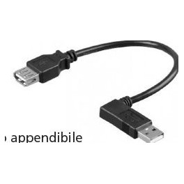 CAVO USB 2.0 PROLUNGA PRESA SPINA 15CM AM 90° sinistra - AF