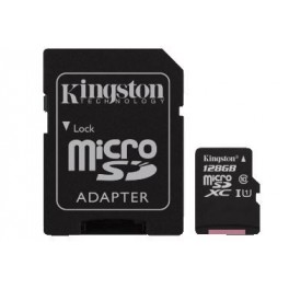 Micro SD (T-Flash) 128GB Class10 100MB/s Micro SD (T-Flash) 128GB Class10 100MB/s Adattatore Select+ Kingston (SDCS2/128GB)