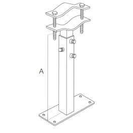 ZANCA TELESC.EMILIA C/PIASTRA REGOLABILE DA 60 A 105cm
