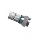 CONNETTORE  F VITE 6,8 mm VERDE CONNETTORE F SAT TV PER CAVO DA 6,8MM ANELLO VERDE CONF. 100 PZ    Connettore F maschio ad avvit