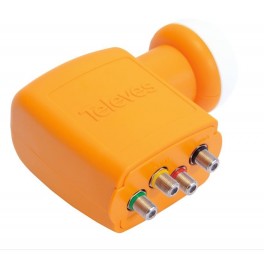 LNB OFFSET QUATTRO HV-HV ARANCIONE Convertirore LNB quattro, con 4 uscite, ognuna con una combinazione di polarità/banda fissa (